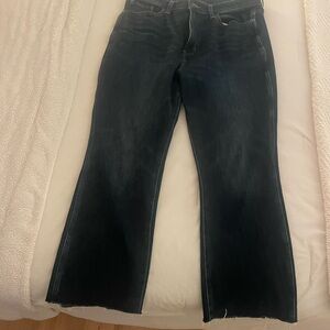 Banana Republic Kick Crop Dark Wash Flare Jeans